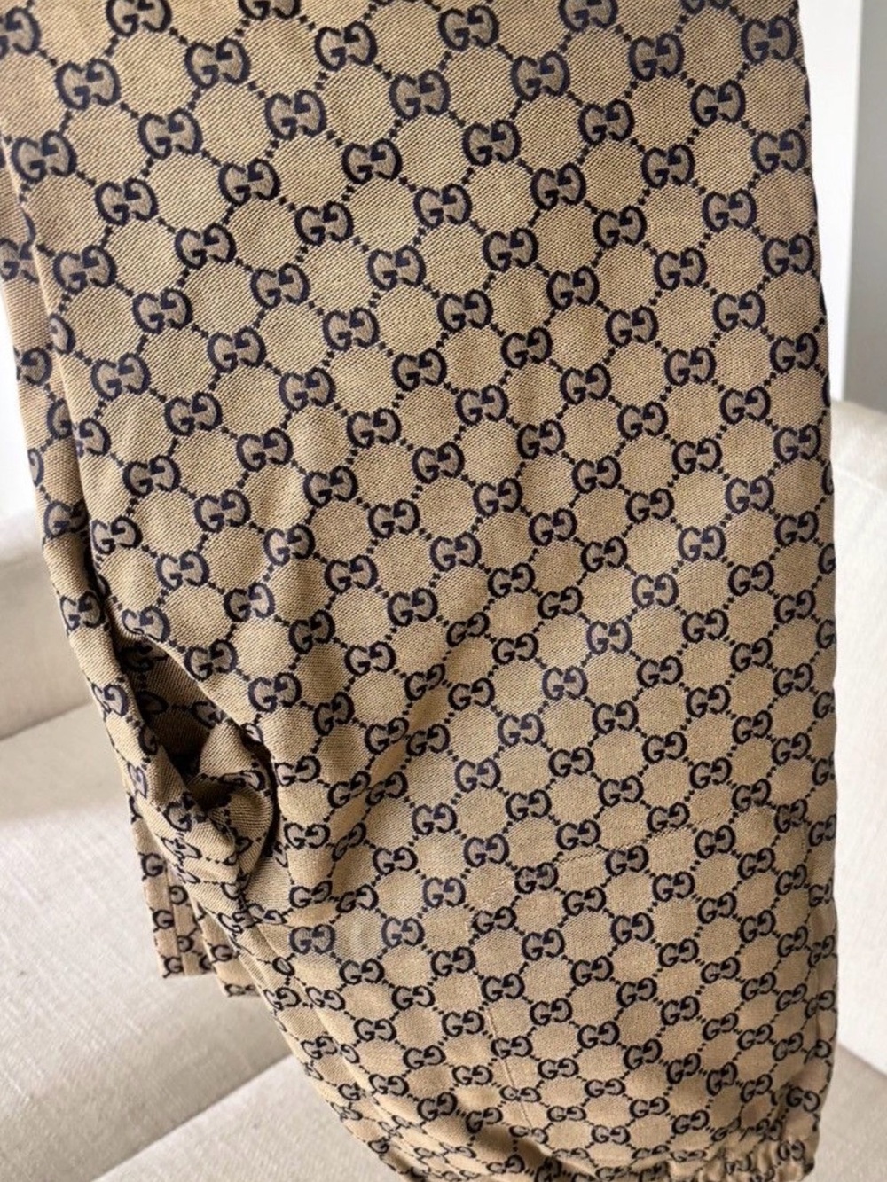 Gucci Beige Monogram Jogger Pants - Picture 3 of 5